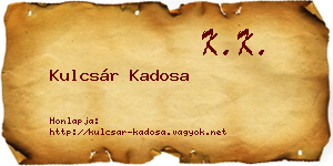 Kulcsár Kadosa névjegykártya